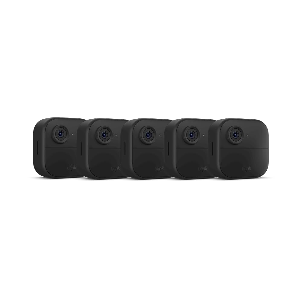 Blink Outdoor 4 (newest model), Wireless smart security camera, two-year battery, 1080p HD day and infrared night live view, two-way talk – 5 camera system - Image 2